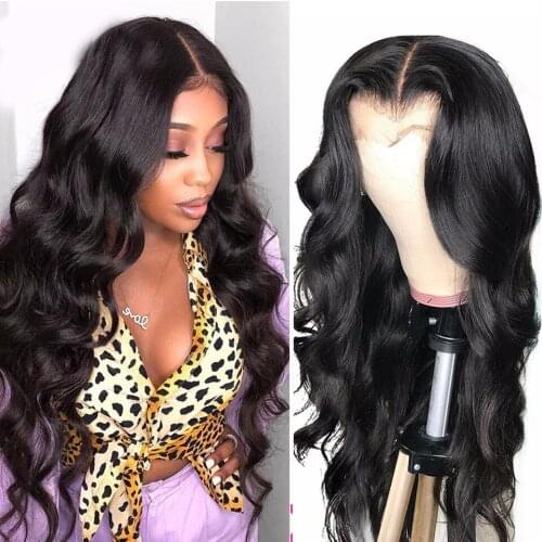 30 32 Inch Desgirl 13x4 Body Wave Lace Front Wig Medium Brown Lace Front Human Hair Wigs Brazilian For Black Women 150 Density