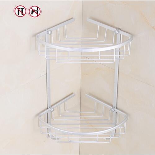 Bathroom aluminum rack toilet storage wall hanging triangle bathroom shower room free punching shower room