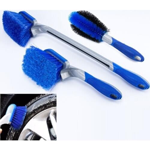 Car Wheel Tire Rim Scrub Brush Antislip Handle Wheel Spoke Brush Cleaner Tire Wheel Detail Cleaning Brush for Tire Brush Washing