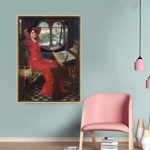 Citon William Waterhouse《I am half sick of shadows, said the lady of shalott》Canvas Oil Painting World Famous Artwork Picture