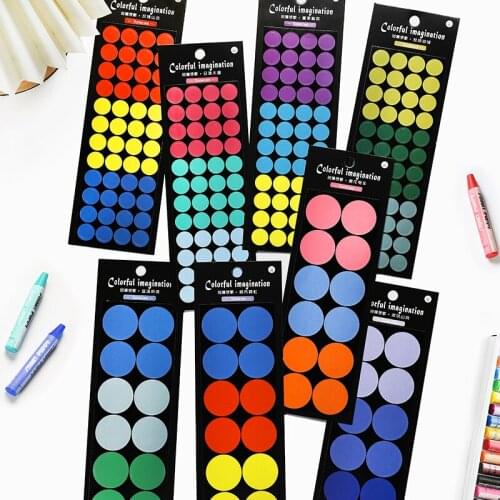 3PCS/Set Colorful Imagination Polk Dots Stickers Scrapbooking DIY Journal Cell Phone Diary Album Decorative Material Paper