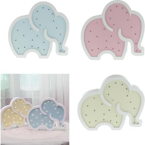 Decorative LED Elephant Night Lights Lamps Marquee Signs Letters for Baby Nursery Decorations Gifts for Children