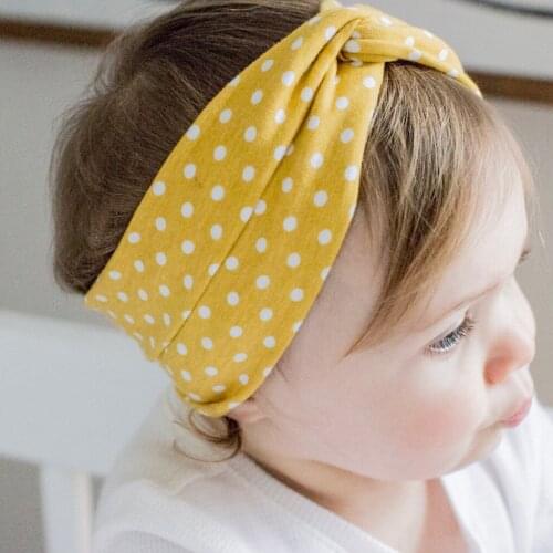 Baby Girl Kids Elastic Hair Hoops Headbands Dot Pattern Headpiece Hair Band Headwear Photo Props bows baby toddler hairbands