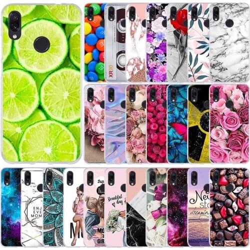 For Xiaomi Redmi Note 7 Case Flower Animal Cover Silicone Case For Redmi Note 7 Pro Note7 Bumper Shockproof Phone Case Coque