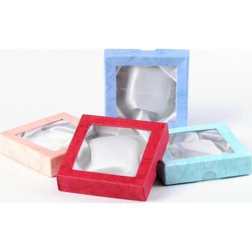 12pcs Cardboard Bracelet Boxes for Bracelets Bangles Square Jewelry Storage Display Gifts Box Carrying Cases Mixed Color 9x9x2cm