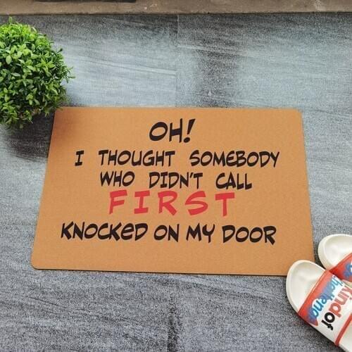 Welcome Doormat Entrance Door Funny Print Stand Here Full Body Scan Rubber Carpet In The Hallway Front Door Mat