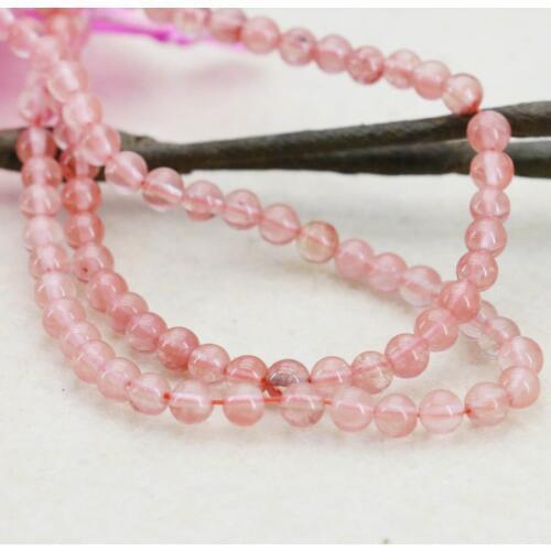 4mm Hot Sale Accessories Pink Watermelon Tourmaline Round Beads Crafts Loose Beads Natural Stone Accessory Parts Jewelry Women