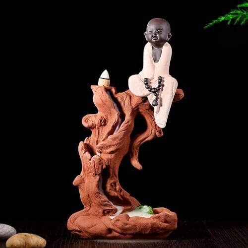 The little monk back back heavy smoke smoke incense ceramic tea incense incense sandalwood Xiangxiang pet Tray Tower Road equipm
