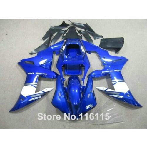 MOTOMARTS Full injection molding Customize fairings set for YAMAHA YZF R1 2002 2003 blue white black high grade Fairing kit 02 0