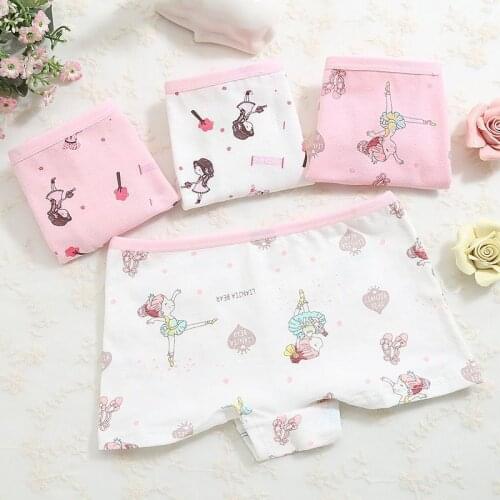 4Pcs/Lot Cartoon Underpants Baby Boxer Kids Underwear Cotton Panties Calcinhas Infantis 2-10Y Little Girls Underwear Panties