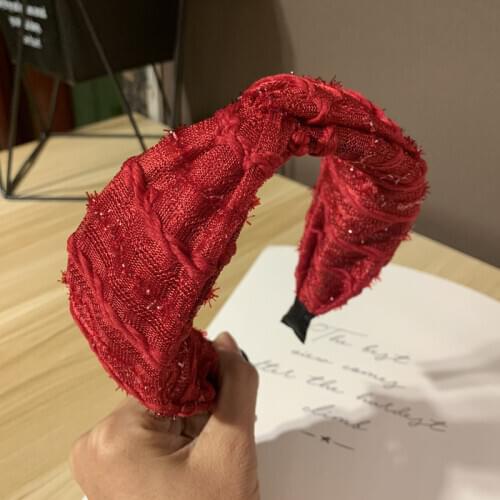 Oaoleer New Fashion Women Lace Wide Knotted Hair Bands Women Hair bands shiny Hair Band Hair Accessories Headwear