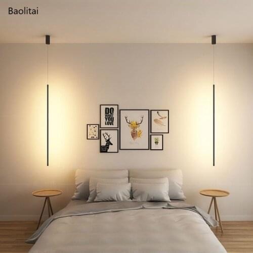 Nordic Pendant Light Led Aluminum Modern Simple For Home Decor Bedroom Bedside Living Room Stairs Aisle Light Bar Sconce