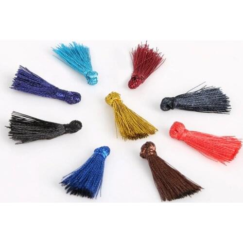 10-20Pcs Small 15 20 25mm Metal Multicolor Polyester Tassels for Jewelry Making Supplies bracelet necklace Findings&Components