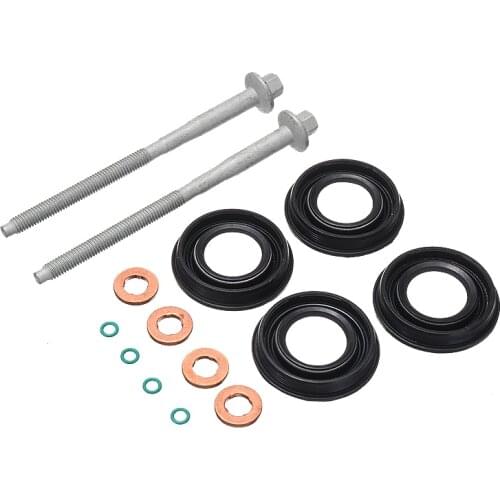 Durable 14Pcs Car Fuel Injector Seals Washers Rubber O Rings Bolts Fuel Inject Seals Kit For Ford Transit MK7 2.2 TDCi