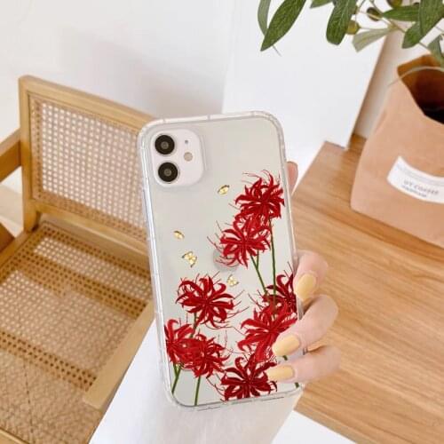 Butterfly Lavender Higan Flower Phone Cases For iphone 12 mini 11 pro max 6s 7 8 plus SE 2020 X XR XS Max Transparent Back Cover