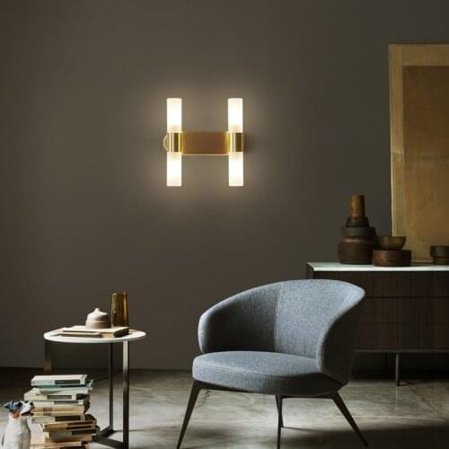 Modern Wall Lamp Bedroom Bedside Minimalist Reading Led Staircase Aisle Living Room Background Decor Sconce Indoor Gold Fixture