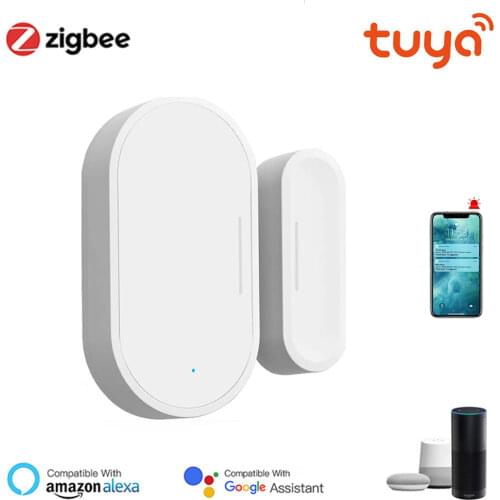 Tuya Zigbee3.0 Smart Door Window Sensor Home Smart Security System Alarms Via Smart Life Tuya APP Remote Monitor No Hub Required