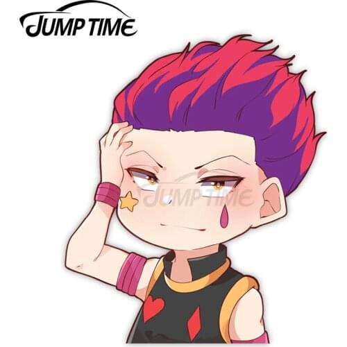 Jump Time 13 x 7.5cm Vinyl Peeker Car Stickers Hisoka Anime Avatar Car Decals Personality Bumper Waterproof Car Accessories
