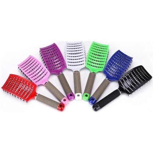 1pcs Anti Klit Hairbrush Brushy Nylon Hairbrush Detangling Nylon Brush Bristle Hair Massage Comb Womens Detangling Nylon Brush