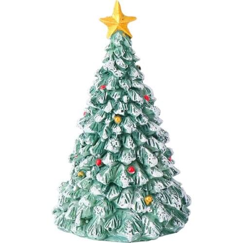 1 PC Xmas Decor Resin Tree Christmas Tree Decorations Desktop Ornament Miniature Tree Small Tree Model for Christmas Decor