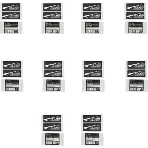 10 Sets Of BL1830 Label Lithium Ion Battery 18V Sticker Label Suitable For Makita 18V Battery Logo