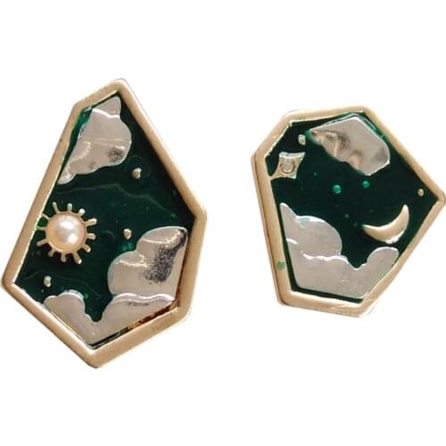 10 pair / lot fashion jewelry accessories new design metal star moon cloud earrings