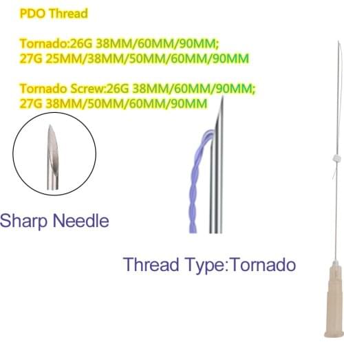 Korea Beauty Skin Care Tornado Sharp Needle 26G 27G Meso Tornado Screw Hilo Tensores Faciales Nose Face Lifting PDO Thread