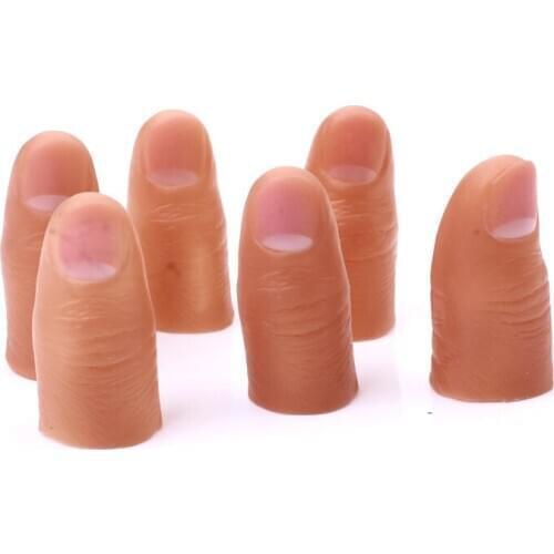 10pcs Hard Thumb Tip Finger Fake Magic Trick Close Up Vanish Appearing Finger Trick Props Toy Funny Prank Party G8003