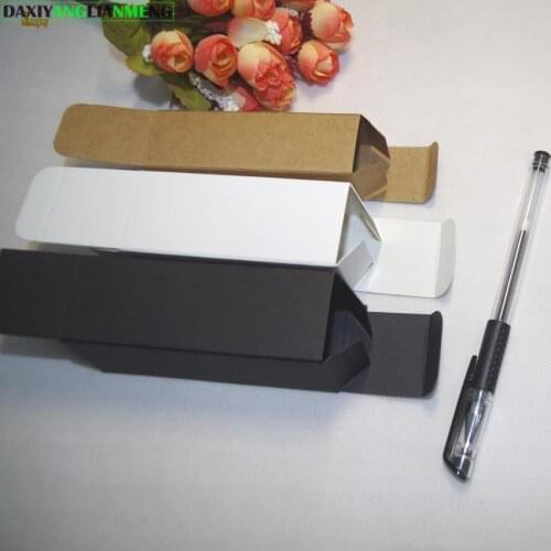 100pcs/lot 3.6x3.6x10.5cm 30ml Mini Size Kraft Paper Boxes DIY For Plastic Dropper Essential Oil Bottle brown white black color