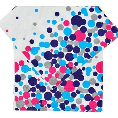 16pcs Colorful Dots Disposable Paper Napkins Wedding Birthday Party Decoration Supplies Tableware Tissues Eco-Friendly