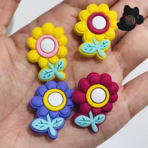 4PCS PVC Colorful Cute Plant Flower Cartoon Fridge Magnets Kawaii Sunflower Watering Refrigerator Magnetic Sticker Children Gift