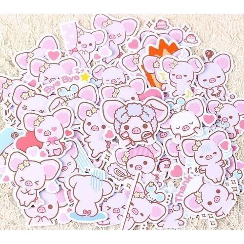 40pcs/pack Creative cute self-made piggy girls scrapbooking stickers /decorative sticker /DIY craft photo albums