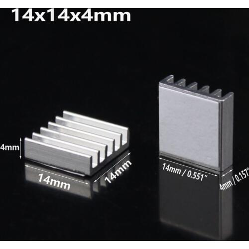 500Pieces Gdstime Aluminum 14X14X4mm 14mm Heatsink With 3M Adhesive Tape Computer Cooling Thing