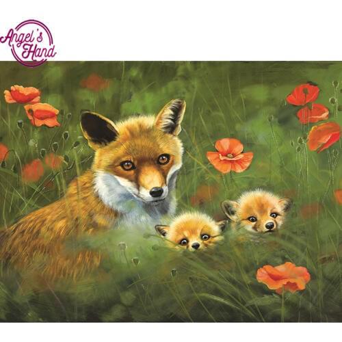 5D DIY Diamond Embroidery Fox in grass Diamond Painting Cross Stitch full Square Rhinestone Mosaic home decoration gift