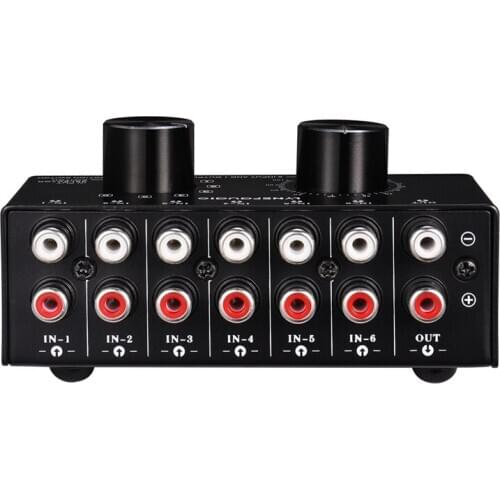 6 Input 1 Output Switcher o Source Selection Switcher RCA o Input Signal Selector Switch with Volume Adjustment and Manu