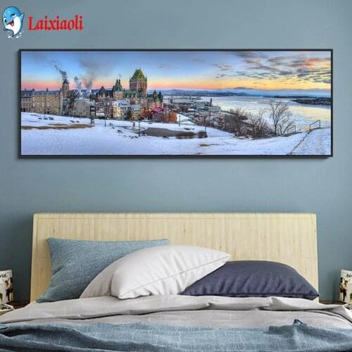 Quebec Ice Hotel DIY 5D Diamond Painting Full Round Resin Mosaic snow Landscape Diamond Embroidery Picture large size Home Decor