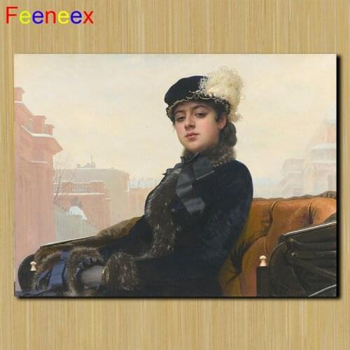 30X40cm Famous Painting "An Unknown Woman" 5D DIY Diamond Painting Full Square Diamond Embroidery Sale Mosaic Rhinestone Picture