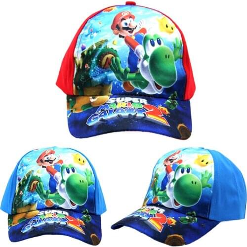 Anime Super Mario Print Children Girl Boys Baseball Cap Cosplay Flat Casual Hip Hop Hat Snapback Outdoor Sun Hat Shipping Free
