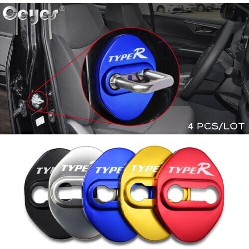 Ceyes 4pcs Car Accessories Auto Door Lock Covers Case For Honda Typer Civic Mugen Type R Accord CRV Hrv Auto Sticker Car Styling