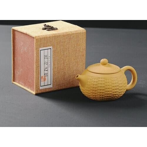 Handwork tea pot Yellow clay xi shi teapots ore beauty chinese kettle hole filter yellow sand Tea set custom gifts 150ml