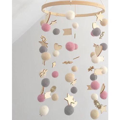 DIY Handmade Colorful Balls Baby Rattles Baby Crib Holder Baby Toys Crib Muziek Mobile Bell Rotate Wind-up Music Box Rattle