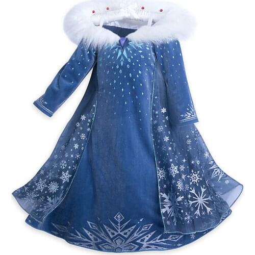 Queen Elsa Dresses for Girls Cosplay Costume Princess Dress Birthday Party Kids Girl Vestido Children Clothing Little Girl