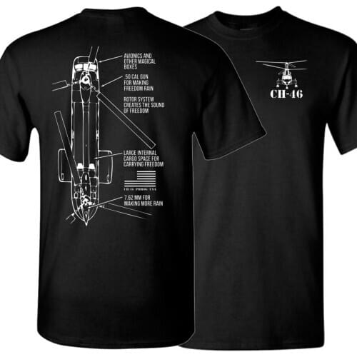 Creative Design CH-46 SeaKnight Transport Helicopter T-Shirt. Summer Cotton Short Sleeve O-Neck Mens T Shirt New S-3XL