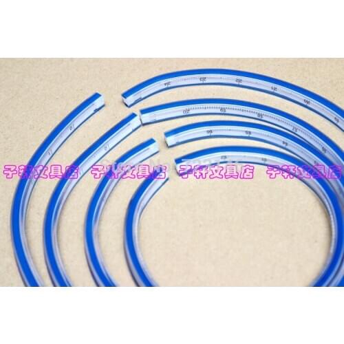 30CM 40CM 50CM 60CM 80cm 100cm Blue Plastic Stadtler Serpiform Ruler Foot Snake Tape Measure Curve Drawing Feet Serpentine Soft