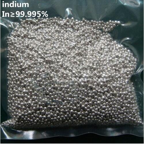 Metal Elemental Indium Bead Purity 99.995% Particle Diameter 1-5mm