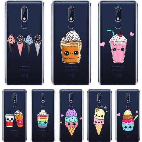 Cute Funny Ice Cream Drink Back Cover For Nokia 7.1 6.1 5.1 3.1 2.1 Soft Phone Case Silicone For Nokia 2.1 3.1 5.1 6.1 7.1 Plus