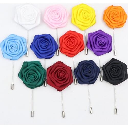 Fashion Mens Floral Flower Cloth Art Fabric Flower Brooch Pin For Suit Shirt Corsage Collar Men and Women Accessories Gifts