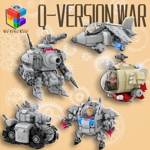 MOC Metal Slug Military Building Blocks Set Tank Airplane Submarin Mecha Robot Weapon Stress Relief Model Soldiers Kids Toys