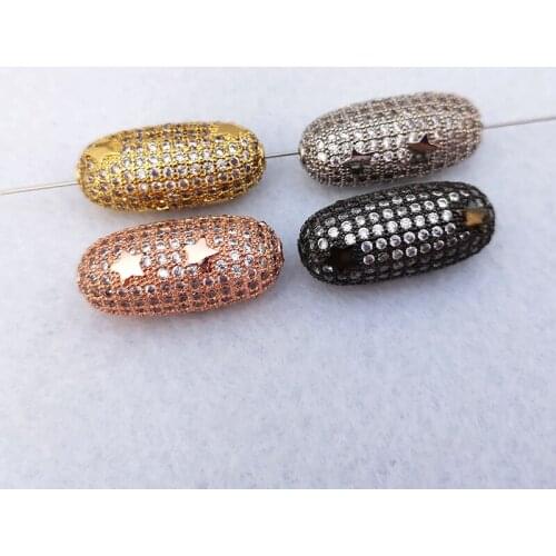 4 Pcs CZ Micro pave charm Oval connectors charm Accessories for Making DIY Bracelet Necklace Jewelry Finding CT523