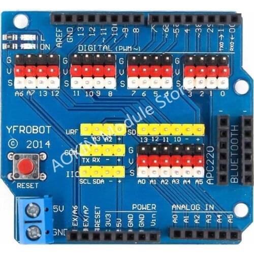 1pc V5 Sensor Shield Expansion Board Shield For Arduino UNO R3 V5.0 Electronic Module Sensor Shield V5 expansion board